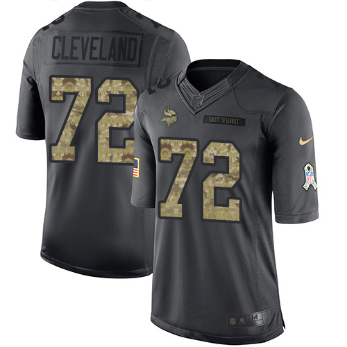 Minnesota Vikings #72 Ezra Cleveland Black Men's Stitched Limited 2016 Salute to Service Jersey Men's cheap jerseys for sale - CheapJerseys.Shop