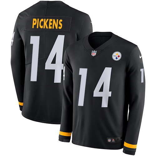 Steelers #14 George Pickens Black Team Color Youth Stitched Limited Therma Long Sleeve Jersey cheap jerseys for sale - CheapJerseys.Shop