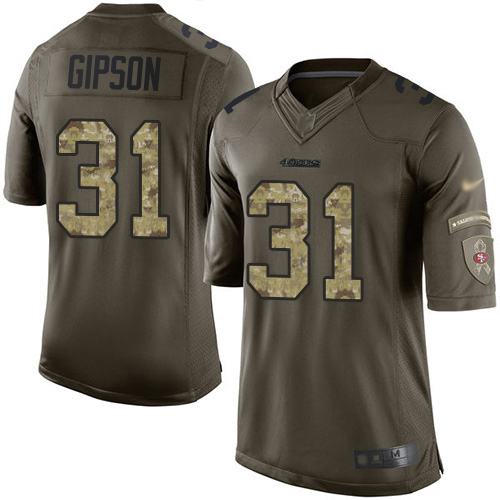 49ers #31 Tashaun Gipson Green Youth Stitched Limited 2015 Salute To Service Jersey cheap jerseys for sale - CheapJerseys.Shop