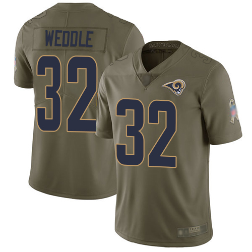 Los Angeles Rams #32 Eric Weddle Olive Men's Stitched Limited 2017 Salute To Service Jersey Men's cheap jerseys for sale - CheapJerseys.Shop