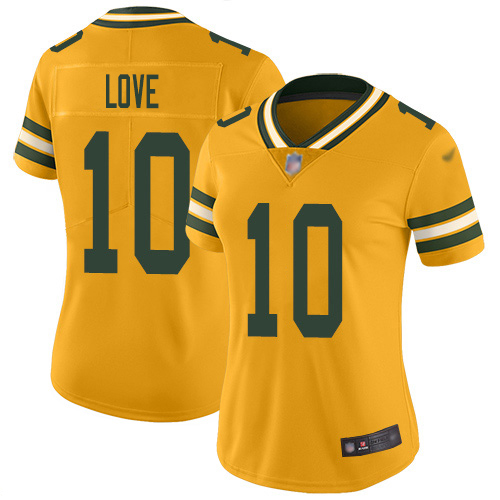 Packers #10 Jordan Love Gold Women's Stitched Limited Inverted Legend Jersey cheap jerseys for sale - CheapJerseys.Shop