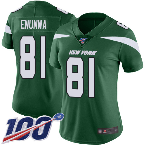 New York Jets #81 Quincy Enunwa Green Team Color Women's Stitched 100th Season Vapor Limited Jersey Womens cheap jerseys for sale - CheapJerseys.Shop