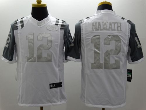 Jets #12 Joe Namath White Men's Stitched Limited Platinum Jersey cheap jerseys for sale - CheapJerseys.Shop