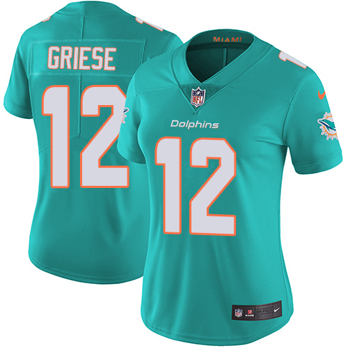 Miami Dolphins #12 Bob Griese Aqua Green Team Color Women's Stitched Vapor Untouchable Limited Jersey Womens cheap jerseys for sale - CheapJerseys.Shop