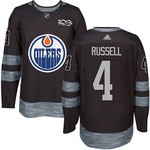 Edmonton Oilers #4 Kris Russell Black 1917-2017 100th Anniversary Stitched Jersey Men's cheap jerseys for sale - CheapJerseys.Shop