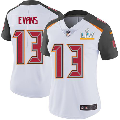 Buccaneers #13 Mike Evans White Women's Super Bowl LV Bound Stitched Vapor Untouchable Limited Jersey cheap jerseys for sale - CheapJerseys.Shop