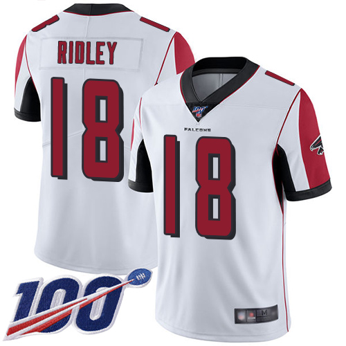 Falcons #18 Calvin Ridley White Men's Stitched 100th Season Vapor Limited Jersey cheap jerseys for sale - CheapJerseys.Shop