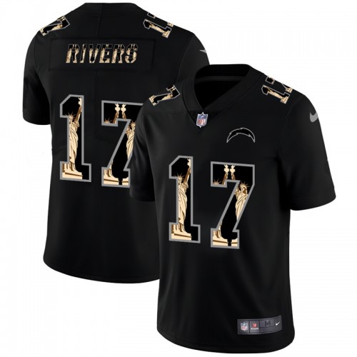 Los Angeles Los Angeles Chargers #17 Philip Rivers Carbon Black Vapor Statue Of Liberty Limited Jersey Men's cheap jerseys for sale - CheapJerseys.Shop