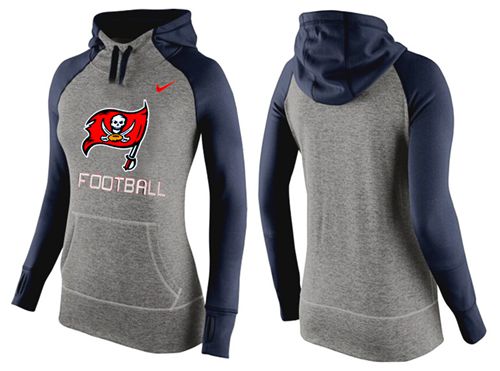 Women's Tampa Bay Buccaneers Performance Hoodie Grey & Dark Blue cheap jerseys for sale - CheapJerseys.Shop