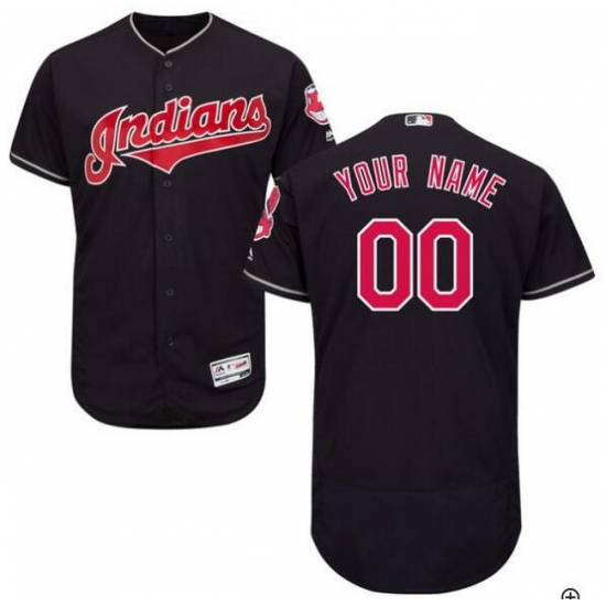 Men Cleveland Indians Custom Flex Base Jersey Black cheap jerseys for sale - CheapJerseys.Shop