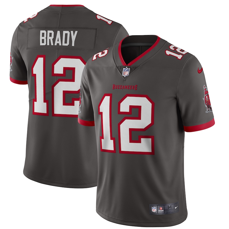 Tampa Bay Buccaneers #12 Tom Brady Youth Pewter Alternate Vapor Limited Jersey cheap jerseys for sale - CheapJerseys.Shop