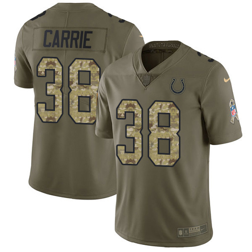 Indianapolis Colts #38 T.J. Carrie Olive/Camo Men's Stitched Limited 2017 Salute To Service Jersey Men's cheap jerseys for sale - CheapJerseys.Shop
