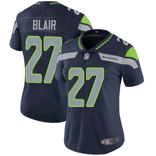 Seattle Seahawks #27 Marquise Blair Steel Blue Team Color Women's Stitched Vapor Untouchable Limited Jersey Womens cheap jerseys for sale - CheapJerseys.Shop