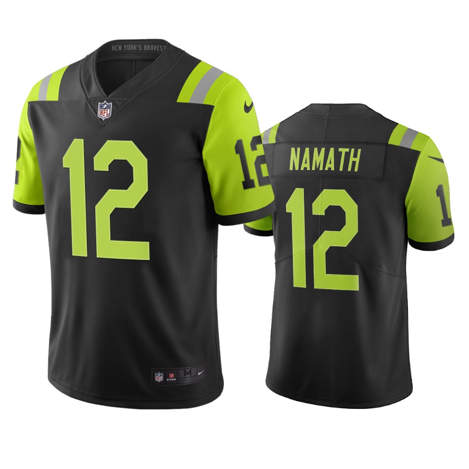 New York Jets #12 Joe Namath Black Green Vapor Limited City Edition Jersey cheap jerseys for sale - CheapJerseys.Shop