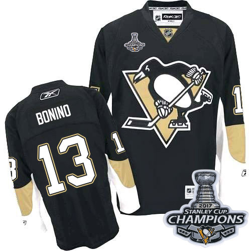 Pittsburgh Penguins #13 Nick Bonino Black Home 2017 Stanley Cup Finals Champions Stitched Jersey Men's cheap jerseys for sale - CheapJerseys.Shop