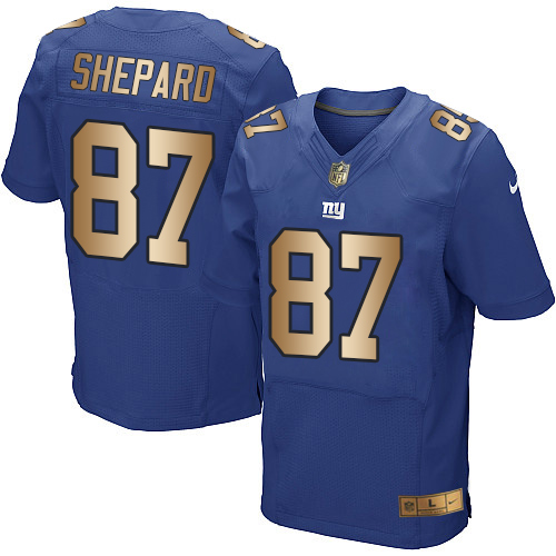 New York Giants #87 Sterling Shepard Royal Blue Team Color Men's Stitched Elite Gold Jersey Men's cheap jerseys for sale - CheapJerseys.Shop