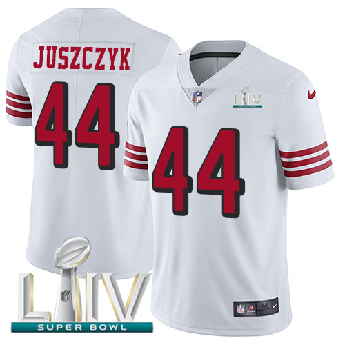 49ers #44 Kyle Juszczyk White Super Bowl LIV 2020 Rush Men's Stitched Vapor Untouchable Limited Jersey cheap jerseys for sale - CheapJerseys.Shop