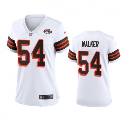 Women Cleveland Browns #54 Anthony Walker 1946 Collection Alternate Game Limited Jersey - White Womens cheap jerseys for sale - CheapJerseys.Shop