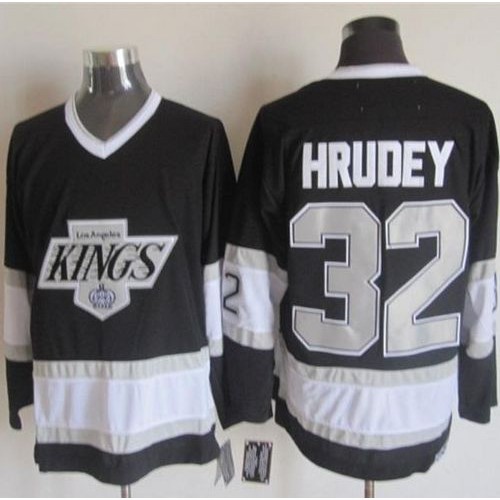 Los Angeles Kings #32 Kelly Hrudey Black CCM Throwback Stitched Jersey Men's cheap jerseys for sale - CheapJerseys.Shop