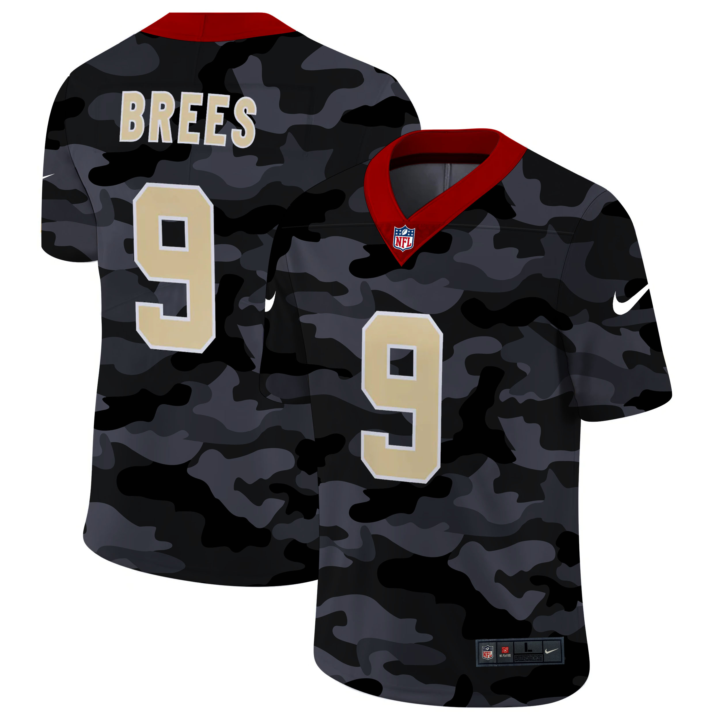 New Orleans Saints #9 Drew Brees Men's 2020 Black CAMO Vapor Untouchable Limited Stitched Jersey cheap jerseys for sale - CheapJerseys.Shop