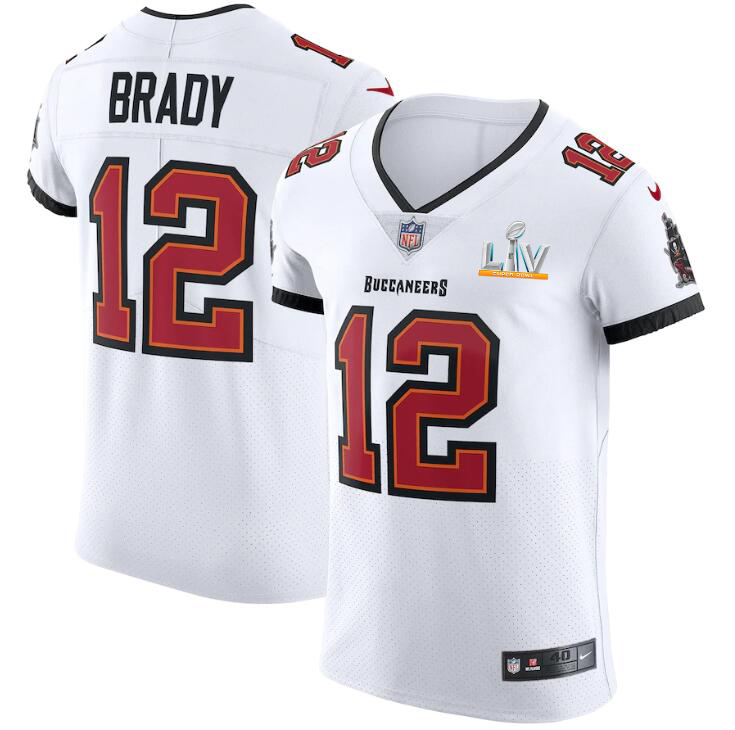 Tampa Bay Buccaneers #12 Tom Brady Men's Super Bowl LV Bound White Vapor Elite Jersey cheap jerseys for sale - CheapJerseys.Shop