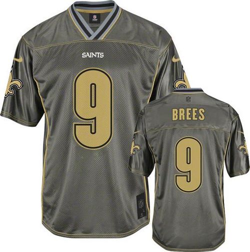 Saints #9 Drew Brees Grey Youth Stitched Elite Vapor Jersey cheap jerseys for sale - CheapJerseys.Shop