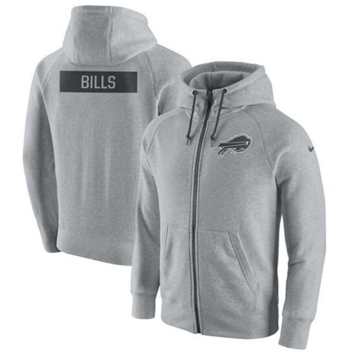 Men's Buffalo Bills Ash Gridiron Gray 2.0 Full-Zip Hoodie cheap jerseys for sale - CheapJerseys.Shop