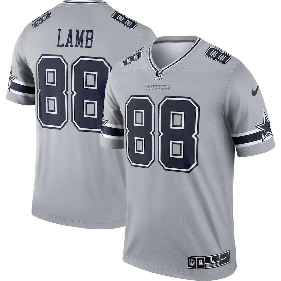 Dallas Cowboys #88 CeeDee Lamb Men's Gray Inverted Legend Jersey cheap jerseys for sale - CheapJerseys.Shop