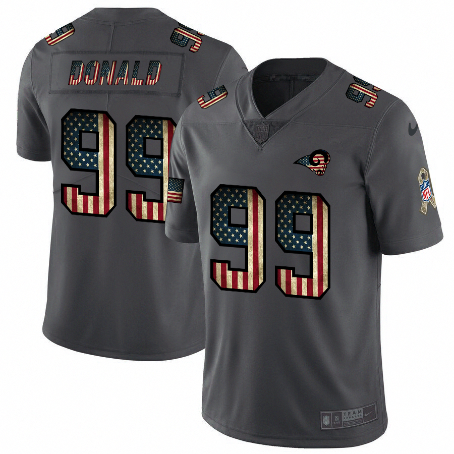 Los Angeles Rams #99 Aaron Donald 2018 Salute To Service Retro USA Flag Limited Jersey cheap jerseys for sale - CheapJerseys.Shop