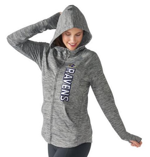 Women's Baltimore Ravens G-III 4Her By Carl Banks Recovery Full-Zip Hoodie Heathered Gray cheap jerseys for sale - CheapJerseys.Shop
