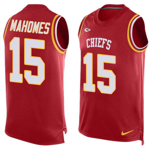 Chiefs #15 Patrick Mahomes Red Team Color Men's Stitched Limited Tank Top Jersey cheap jerseys for sale - CheapJerseys.Shop