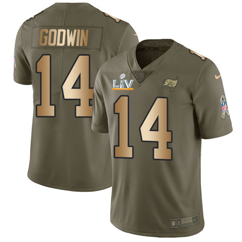Buccaneers #14 Chris Godwin Olive/Gold Men's Super Bowl LV Bound Stitched Limited 2017 Salute To Service Jersey cheap jerseys for sale - CheapJerseys.Shop