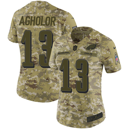 Philadelphia Eagles #13 Nelson Agholor Camo Women's Stitched Limited 2018 Salute to Service Jersey Womens cheap jerseys for sale - CheapJerseys.Shop