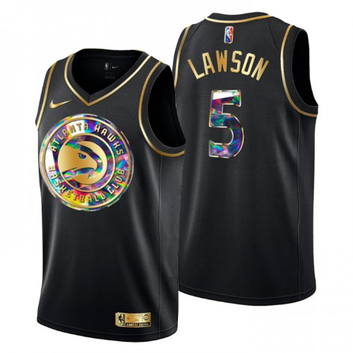 Atlanta Atlanta Hawks #5 A.J. Lawson Mens Golden Edition Diamond Logo 2021/22 Swingman Jersey - Black Mens cheap jerseys for sale - CheapJerseys.Shop