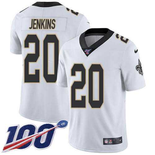 New Orleans Saints #20 Janoris Jenkins White Men's Stitched 100th Season Vapor Untouchable Limited Jersey Men's cheap jerseys for sale - CheapJerseys.Shop