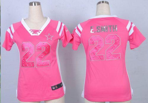 Cowboys #22 Emmitt Smith Pink Women's Stitched Elite Draft Him Shimmer Jersey cheap jerseys for sale - CheapJerseys.Shop