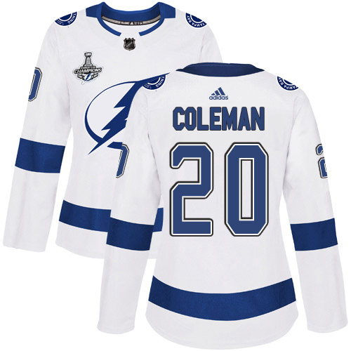 Tampa Bay Lightning #20 Blake Coleman White Road Authentic Women's 2020 Stanley Cup Champions Stitched Jersey Womens cheap jerseys for sale - CheapJerseys.Shop