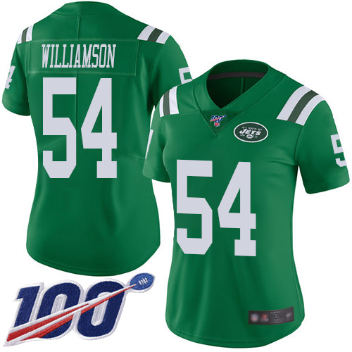 New York Jets #54 Avery Williamson Green Women's Stitched Limited Rush 100th Season Jersey Womens cheap jerseys for sale - CheapJerseys.Shop