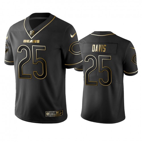 Chicago Bears #25 Mike Davis Black Golden Limited Edition Stitched Jersey Men's cheap jerseys for sale - CheapJerseys.Shop