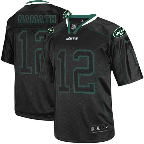 Jets #12 Joe Namath Lights Out Black Men's Stitched Elite Jersey cheap jerseys for sale - CheapJerseys.Shop