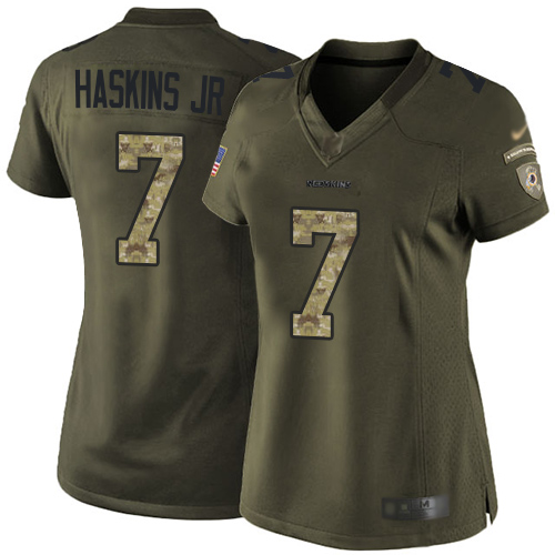 Washington Commanders #7 Dwayne Haskins Jr Green Women's Stitched Limited 2015 Salute to Service Jersey Womens cheap jerseys for sale - CheapJerseys.Shop