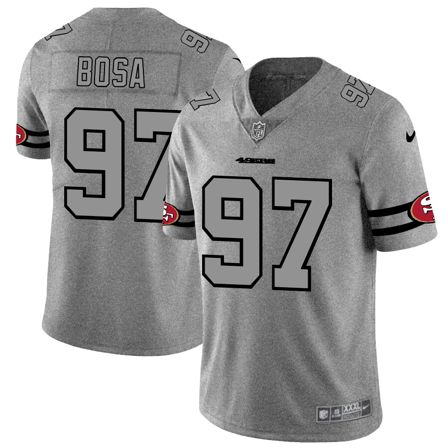 San Francisco 49ers #97 Nick Bosa Men's Gray Gridiron II Vapor Untouchable Limited Jersey cheap jerseys for sale - CheapJerseys.Shop