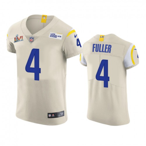 Los Angeles Los Angeles Rams #4 Jordan Fuller Men's Super Bowl LVI Patch Vapor Elite Player Jersey - Bone Men's cheap jerseys for sale - CheapJerseys.Shop