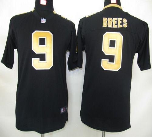 Saints #9 Drew Brees Black Team Color Youth Stitched Elite Jersey cheap jerseys for sale - CheapJerseys.Shop