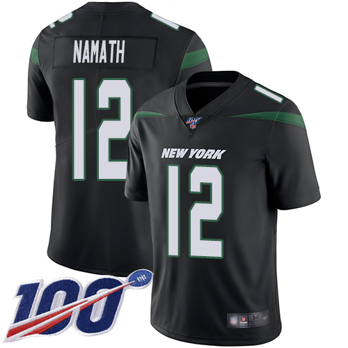 Jets #12 Joe Namath Black Alternate Men's Stitched 100th Season Vapor Limited Jersey cheap jerseys for sale - CheapJerseys.Shop