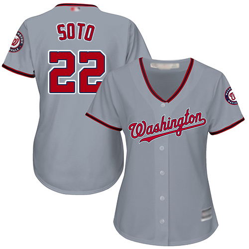 Washington Nationals #22 Juan Soto Grey Road Women's Stitched Jersey Womens cheap jerseys for sale - CheapJerseys.Shop
