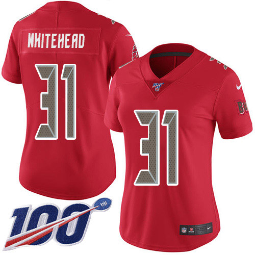 Tampa Bay Buccaneers #31 Jordan Whitehead Red Women's Stitched Limited Rush 100th Season Jersey Womens cheap jerseys for sale - CheapJerseys.Shop