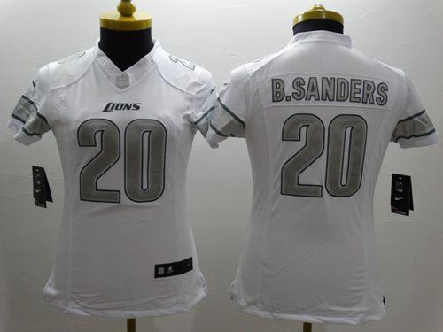 Lions #20 Barry Sanders White Women's Stitched Limited Platinum Jersey cheap jerseys for sale - CheapJerseys.Shop