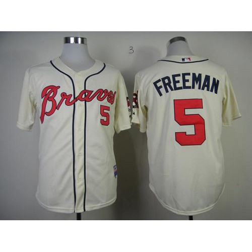 Atlanta Braves #5 Freddie Freeman Cream Alternate Cool Base Stitched Jersey Men's cheap jerseys for sale - CheapJerseys.Shop