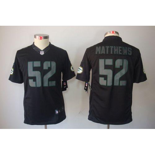 Green Bay Packers #52 Clay Matthews Black Impact Youth Stitched Limited Jersey Youth cheap jerseys for sale - CheapJerseys.Shop